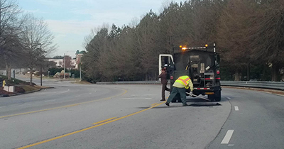 DeKalb County Workers-Filling Potholes